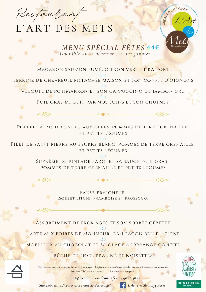 menu fete